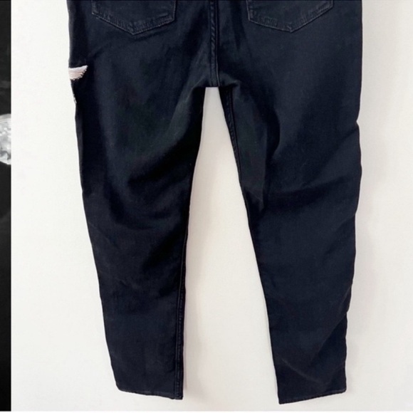 Sandro Paris Vegas Rose High Rise Embroidered Straight Jeans Black Size 36/4 US - Picture 9 of 9